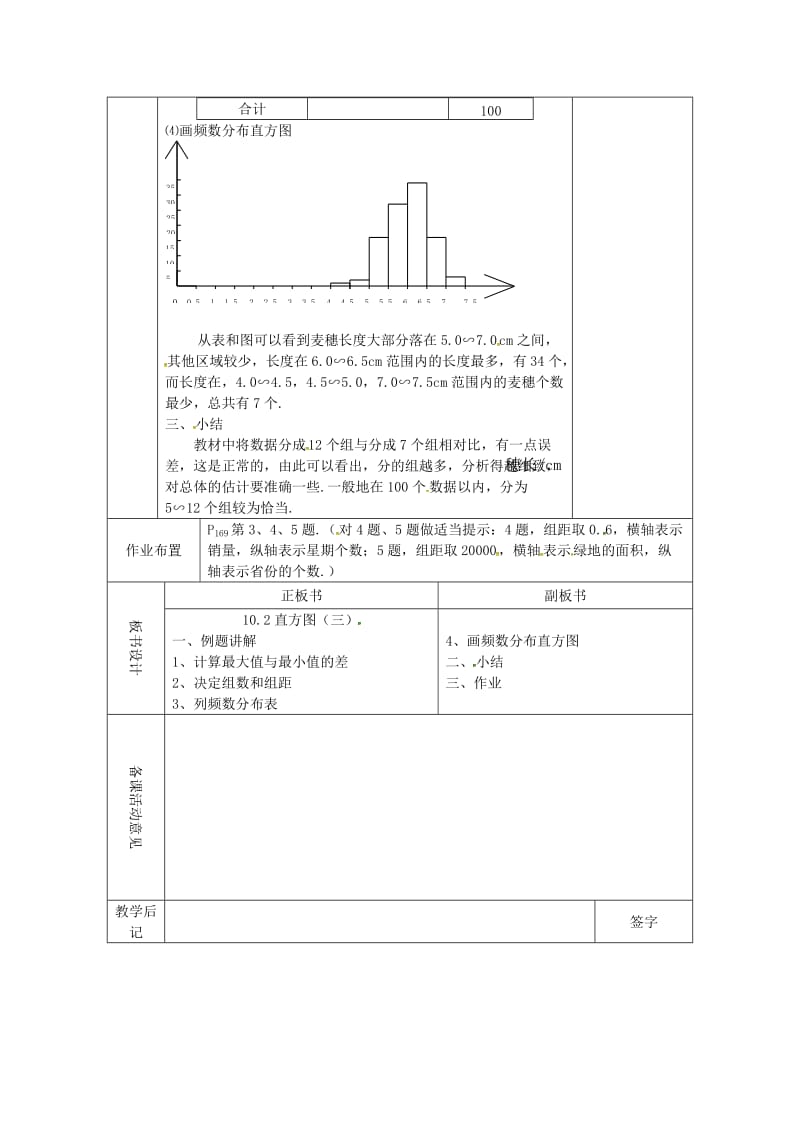 2019版七年级数学下册 第10章 数据的收集整理与描述 10.2 直方图（三）教案 新人教版.doc_第2页