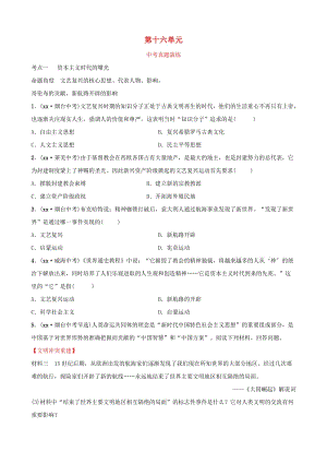 山東省2019年中考?xì)v史總復(fù)習(xí) 世界史 第十六單元 步入近代真題演練（五四制）.doc