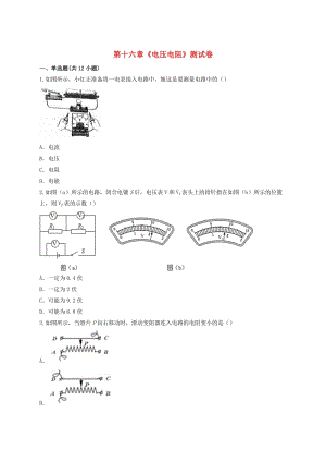 九年級物理全冊 第十六章《電壓電阻》測試卷（含解析）（新版）新人教版.doc