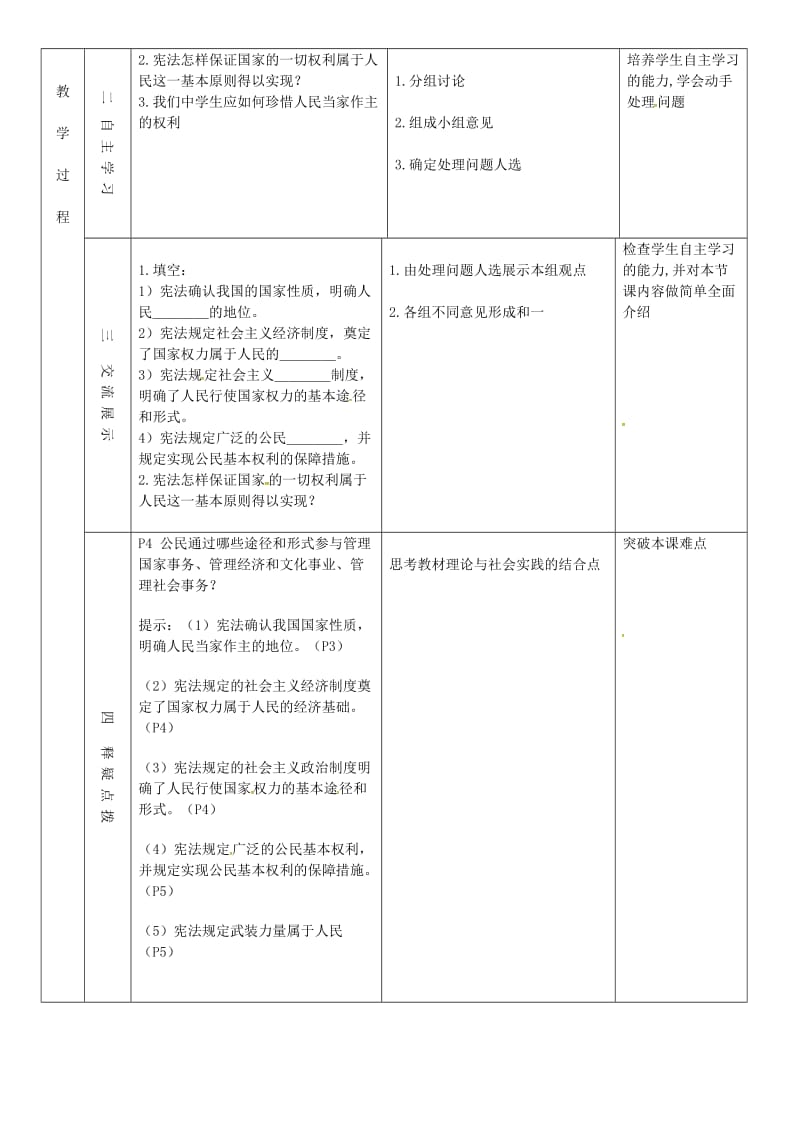 八年级道德与法治下册 第一单元 坚持宪法至上 第一课 维护宪法权威 第1框 公民权利的保障书教案2 新人教版.doc_第2页