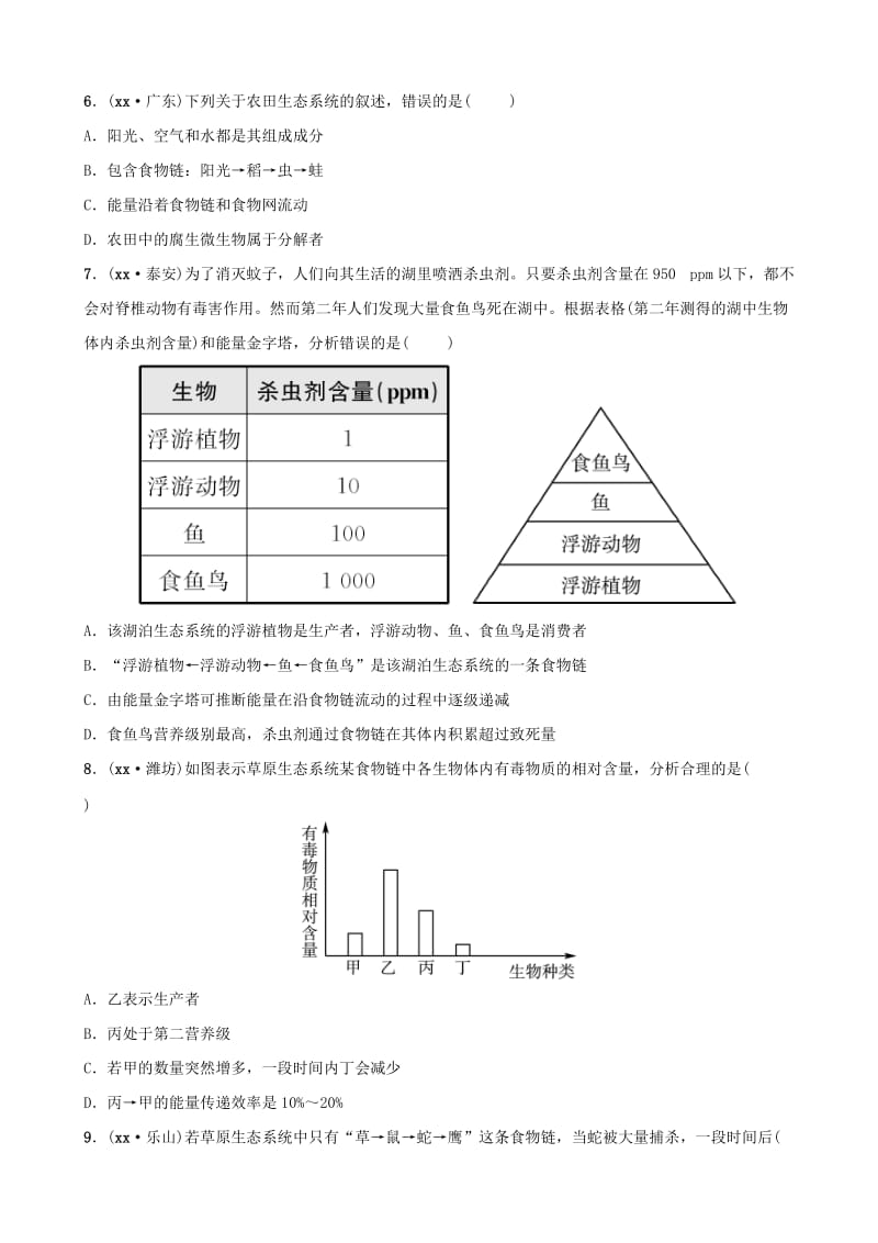 山东省淄博市2019中考生物 第一单元 第二章真题模拟实训.doc_第2页