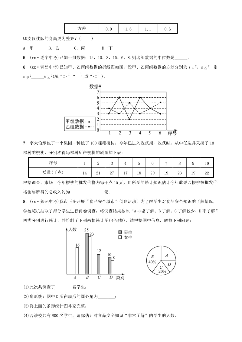 淄博专版2019届中考数学第八章统计与概率第一节统计要题随堂演练.doc_第2页