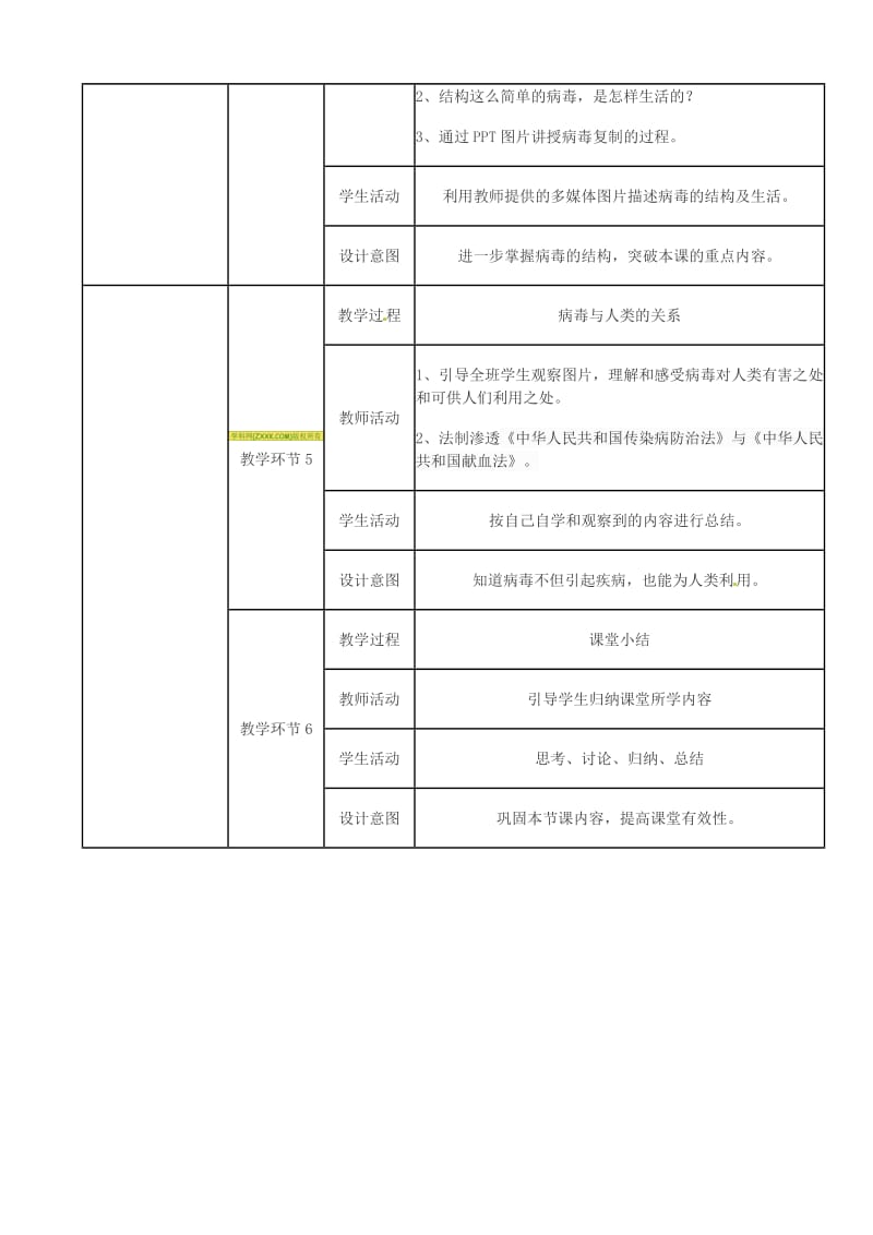 八年级生物上册 5.5《病毒》教案 （新版）新人教版.doc_第3页