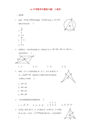 中考數(shù)學(xué)專題復(fù)習(xí)題 三角形（含解析）.doc