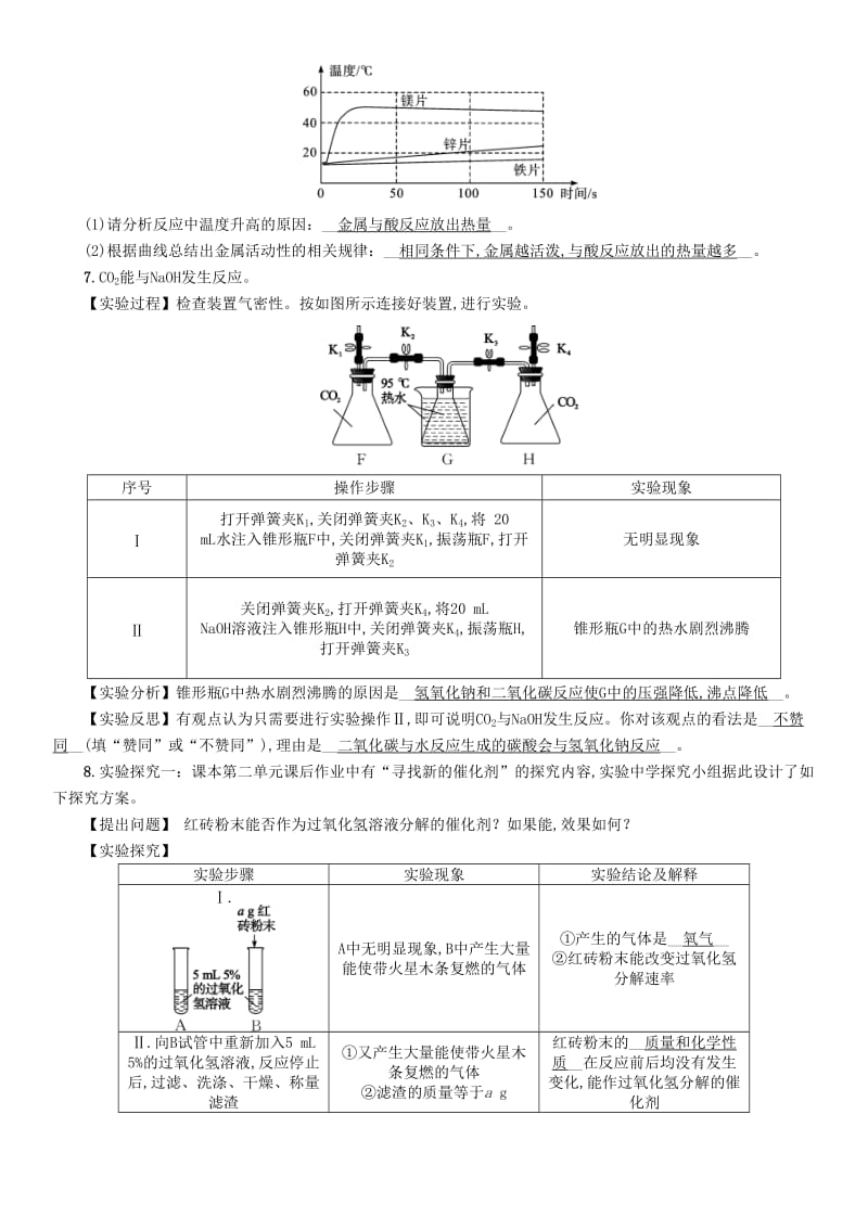 2019届中考化学毕业总复习 第2编 重点专题突破篇 专题突破6 探究题（初高衔接型）检测.doc_第3页