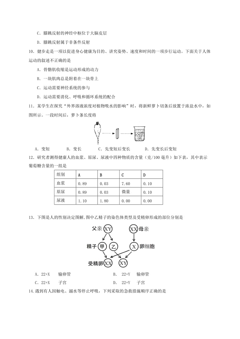 北京市门头沟区九年级生物5月综合练习（一模）试题.doc_第3页