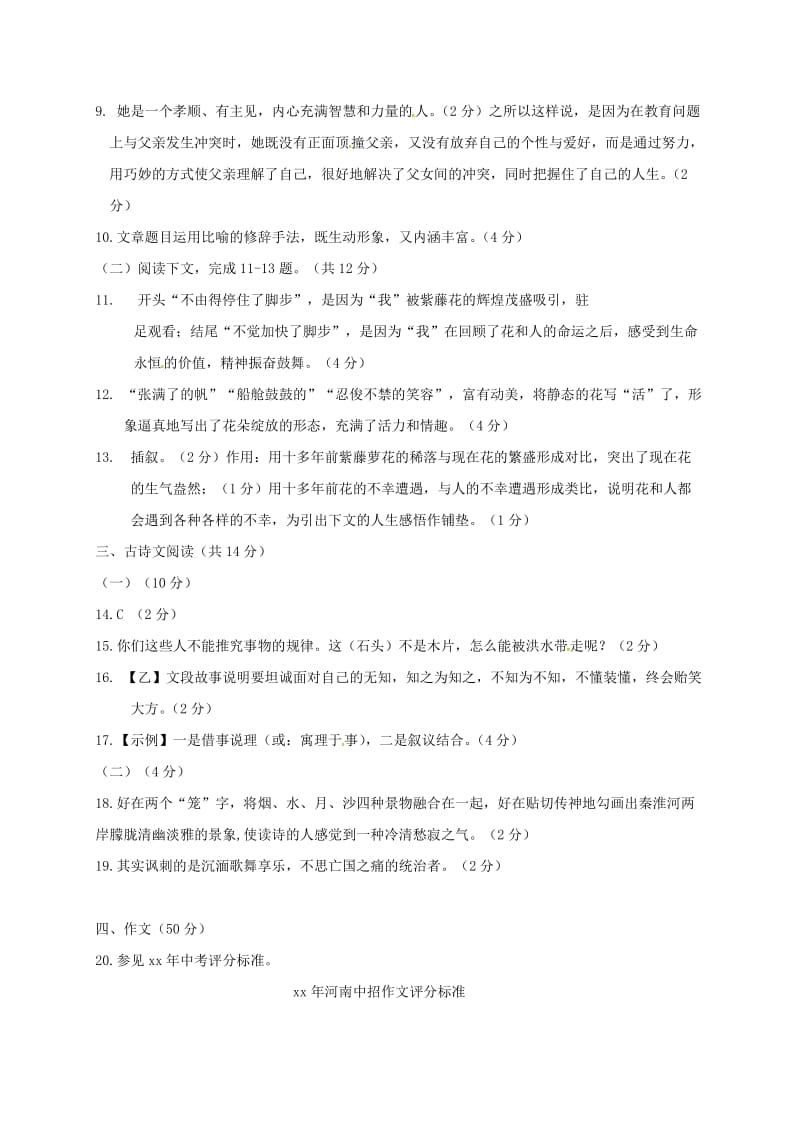 河南省邓州市七年级语文下学期期末试题答案 新人教版.doc_第2页