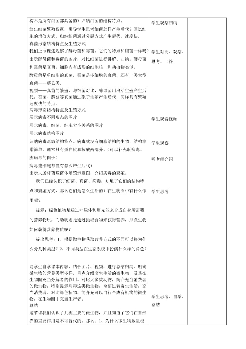 贵州省遵义市八年级生物上册 第18章 第1节 微生物在生物圈中的作用教案2 （新版）北师大版.doc_第3页