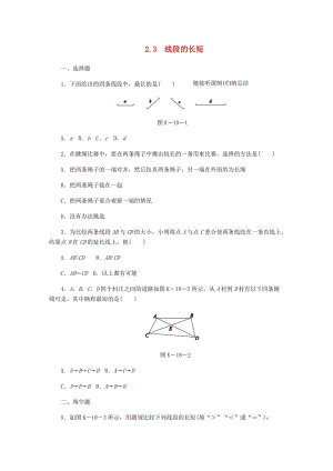 七年級(jí)數(shù)學(xué)上冊(cè) 第二章 幾何圖形的初步認(rèn)識(shí) 2.3 線段的長(zhǎng)度同步練習(xí) （新版）冀教版.doc