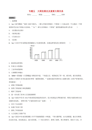 （淄博專(zhuān)版）2019屆中考?xì)v史復(fù)習(xí) 專(zhuān)題五　大國(guó)發(fā)展史及重要大國(guó)關(guān)系練習(xí).doc