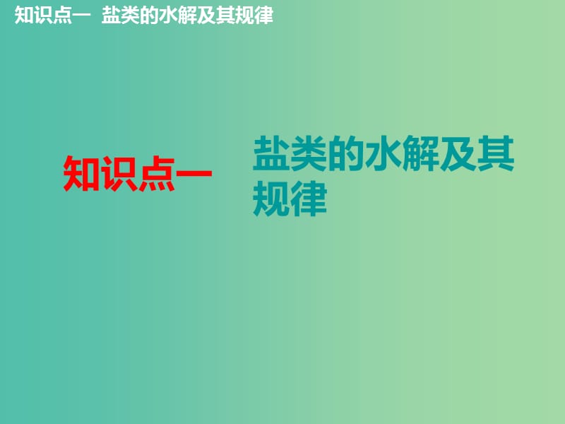 （通用版）2020高考化学一轮复习 第八章 水溶液中的离子平衡 8.4 点点突破 盐类的水解及应用课件.ppt_第3页