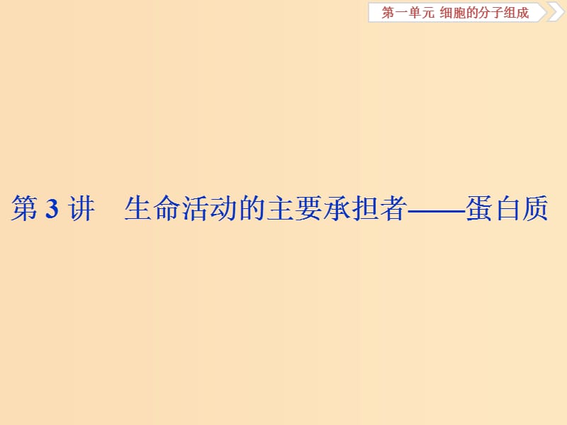 （人教通用版）2020版高考生物新探究大一輪復習 第3講 生命活動的主要承擔者——蛋白質a課件.ppt_第1頁