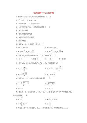 九年級數(shù)學(xué)上冊 第22章 一元二次方程 22.2 一元二次方程的解法 22.2.3 公式法同步練習(xí)3 華東師大版.doc