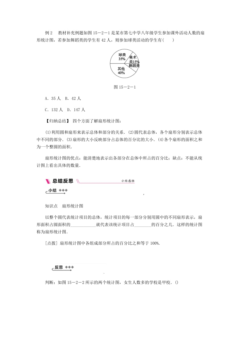 八年级数学上册 第15章 数据的收集与表示 15.2 数据的表示 1 扇形统计图练习 （新版）华东师大版.doc_第2页