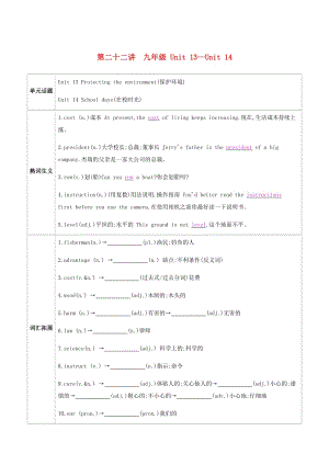 河南省2019中考英語復習 第一部分 考點知識過關 第二十二講 九全 Unit 13-14（梳理幫）檢測.doc