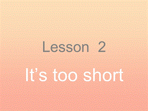 2019春三年級英語下冊 Lesson 2《It’s too short》課件1 科普版.ppt