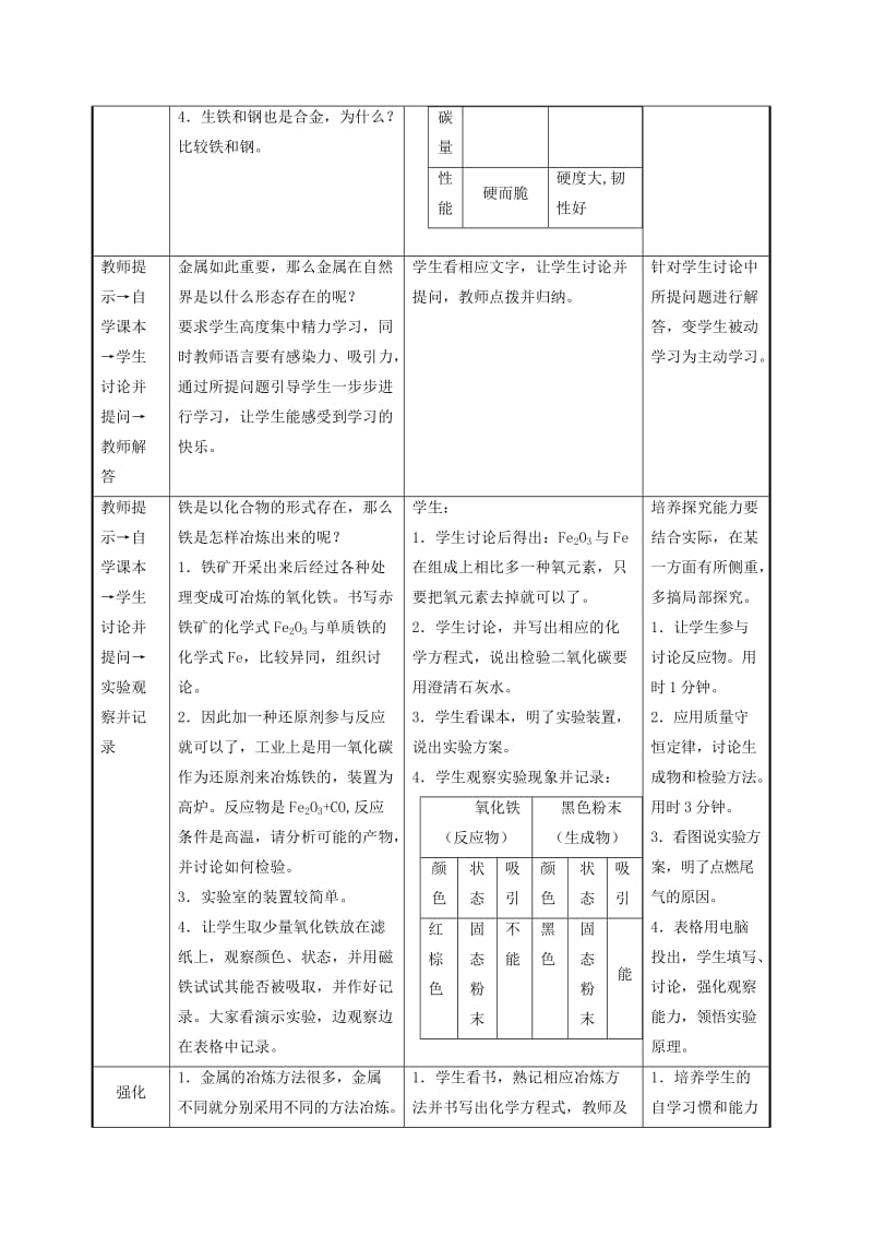 九年级化学下册 专题八 金属和金属材料 单元1《金属材料与金属冶炼》教案 （新版）湘教版.doc_第2页