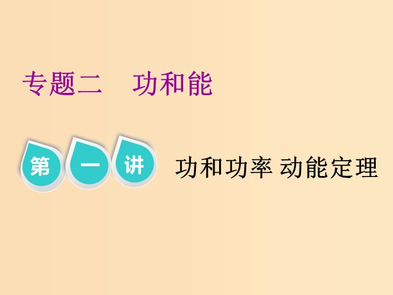 （江蘇專版）2019版高考物理二輪復(fù)習(xí) 專題二 第一講 功和功率 動(dòng)能定理課件.ppt_第1頁(yè)