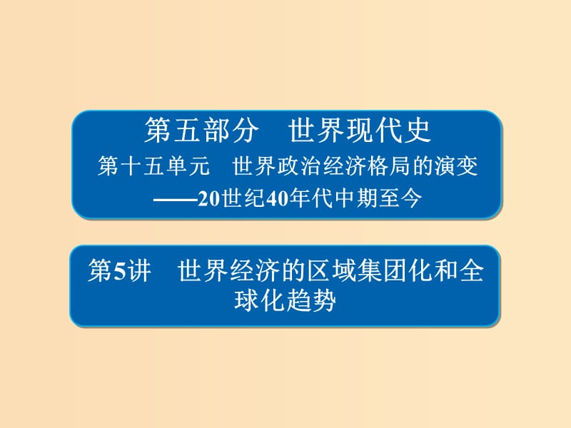 （通史版）2019版高考?xì)v史一輪復(fù)習(xí) 15-5 世界經(jīng)濟(jì)的區(qū)域集團(tuán)化和全球化趨勢課件.ppt_第1頁