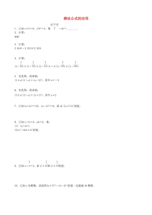 中考數(shù)學(xué)專項(xiàng)復(fù)習(xí) 乘法公式的應(yīng)用綜合訓(xùn)練.doc