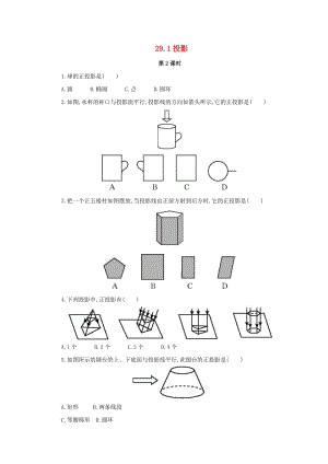 九年級數學下冊 第二十九章 投影與視圖 29.1 投影（第2課時）課后作業(yè) （新版）新人教版.doc