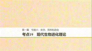 （江蘇專用）2019高考生物二輪復(fù)習(xí) 專題六 變異、育種和進(jìn)化 考點(diǎn)19 現(xiàn)代生物進(jìn)化理論課件.ppt