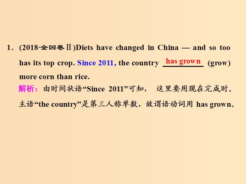 （全國卷）2019屆高三英語二輪復習 專題四 語法填空 習題講評 課一 有提示詞類必考點（一）-謂語動詞課件.ppt_第1頁