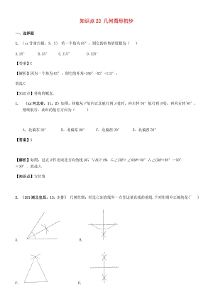 中考數(shù)學(xué)試題分類匯編 知識點22 幾何圖形初步.doc