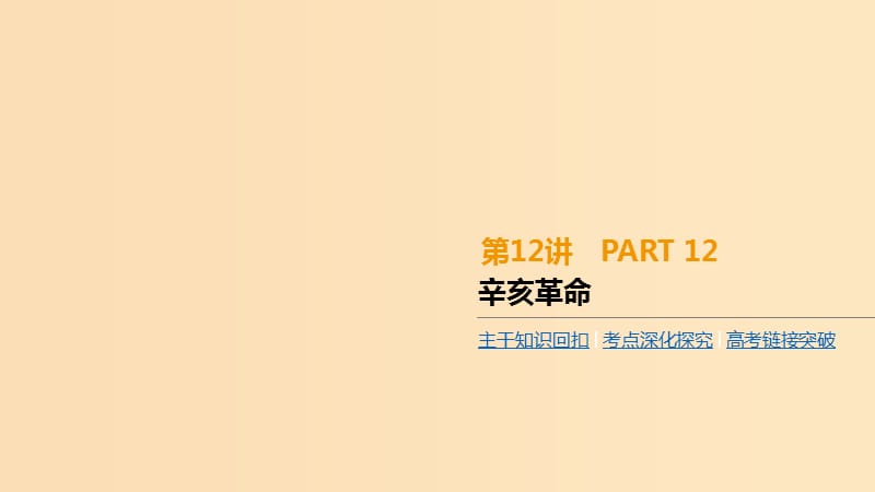 （全品复习方案）2020届高考历史一轮复习 第4单元 近代中国反侵略、求民主的潮流及国际社会主义运动 第12讲 辛亥革命课件 新人教版.ppt_第1页