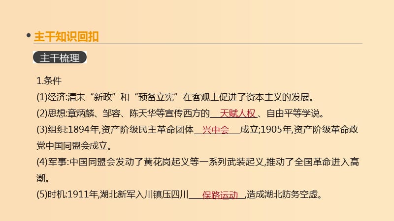 （全品复习方案）2020届高考历史一轮复习 第4单元 近代中国反侵略、求民主的潮流及国际社会主义运动 第12讲 辛亥革命课件 新人教版.ppt_第3页