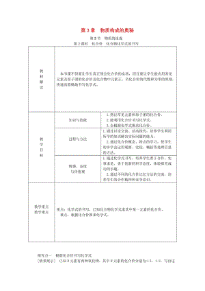 九年級化學上冊 第3章 物質構成的奧秘 第3節(jié) 物質的組成 第2課時 化合價 化合物化學式的書寫教案 滬教版.doc