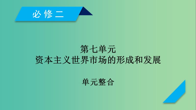 （通用版）2020高考历史 第七单元 资本主义世界市场的形成和发展单元整合课件（必修2）.ppt_第1页