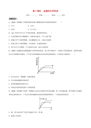 山東省東營市2019年初中化學(xué)學(xué)業(yè)水平考試總復(fù)習(xí) 第八單元 金屬和金屬材料 第2課時(shí) 金屬的化學(xué)性質(zhì)練習(xí).doc