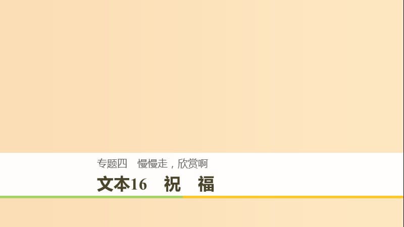 （全國通用版）2018-2019版高中語文 專題四 慢慢走 欣賞啊 文本16 祝福課件 蘇教版必修2.ppt_第1頁