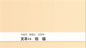 （全國通用版）2018-2019版高中語文 專題四 慢慢走 欣賞啊 文本16 祝福課件 蘇教版必修2.ppt