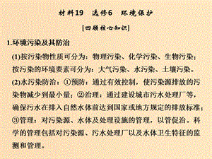 （全國(guó)通用）2018版高考地理二輪復(fù)習(xí) 第四部分 考前靜悟材料 材料19 環(huán)境保護(hù)課件.ppt