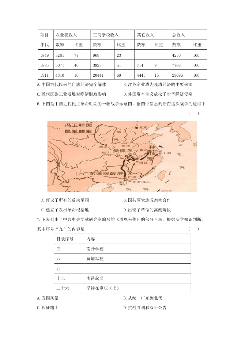 2018-2019学年高二历史下学期期中试题-.doc_第2页