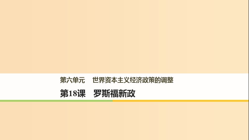 （江蘇專版）2017-2018學(xué)年高中歷史 第六單元 世界資本主義經(jīng)濟(jì)政策的調(diào)整 第18課 羅斯福新政課件 新人教版必修2.ppt_第1頁(yè)