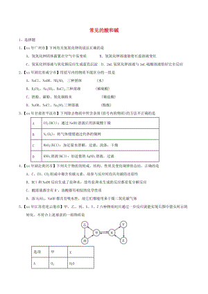 中考化學(xué)知識(shí)分類練習(xí)卷 常見(jiàn)的酸和堿.doc