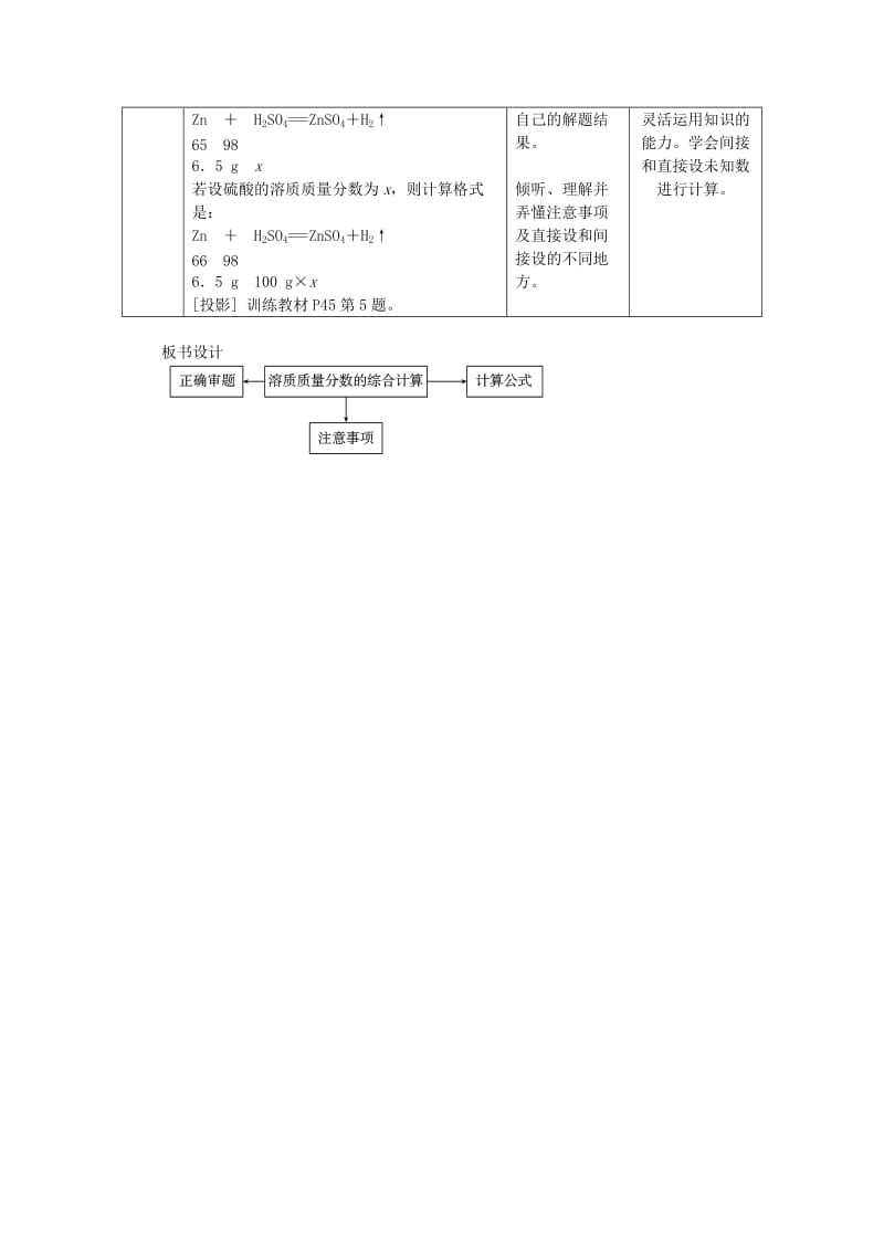 九年级化学下册 9.3.2 有关溶质的质量分数的综合计算教案 （新版）新人教版.doc_第2页