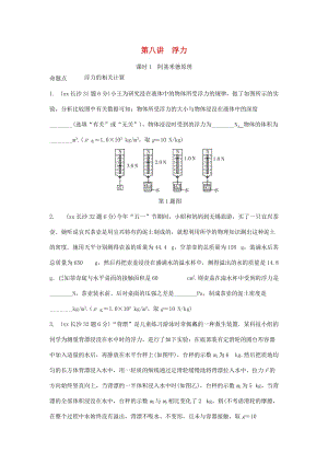 湖南省長沙市中考物理分類匯編 第8講 浮力 課時1 阿基米德原理（含解析）.doc