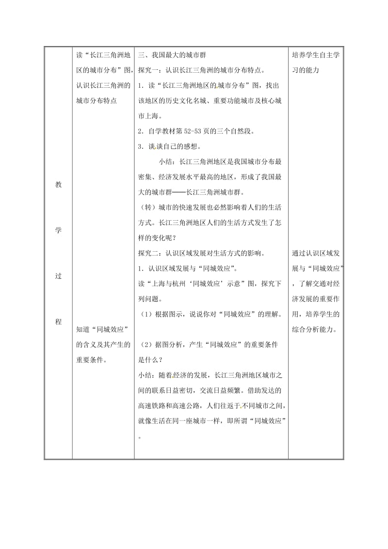 2019版八年级地理下册7.2“鱼米之乡”--长江三角洲地区教案 新人教版.doc_第3页