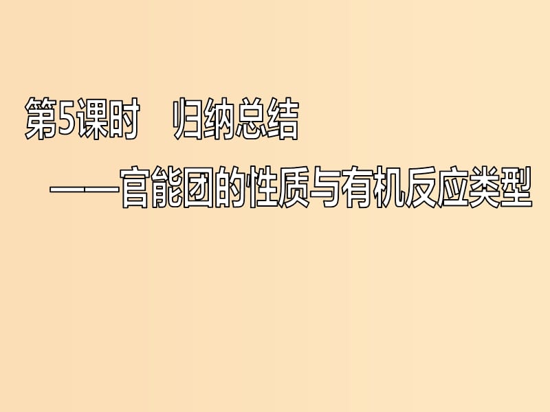 （新課改省份專版）2020高考化學一輪復習 9.5 歸納總結(jié) 官能團的性質(zhì)與有機反應類型課件.ppt_第1頁