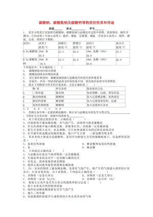 九年級化學(xué)下冊第十一單元鹽化肥生活中常見的鹽碳酸鈉碳酸氫鈉及碳酸鈣等物質(zhì)的性質(zhì)和用途課后微練習(xí)1 新人教版.doc