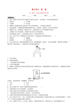 山東省濰坊市2019年初中化學(xué)學(xué)業(yè)水平考試總復(fù)習(xí) 第九單元 溶液 第1課時(shí) 溶液與溶質(zhì)質(zhì)量分?jǐn)?shù)練習(xí).doc