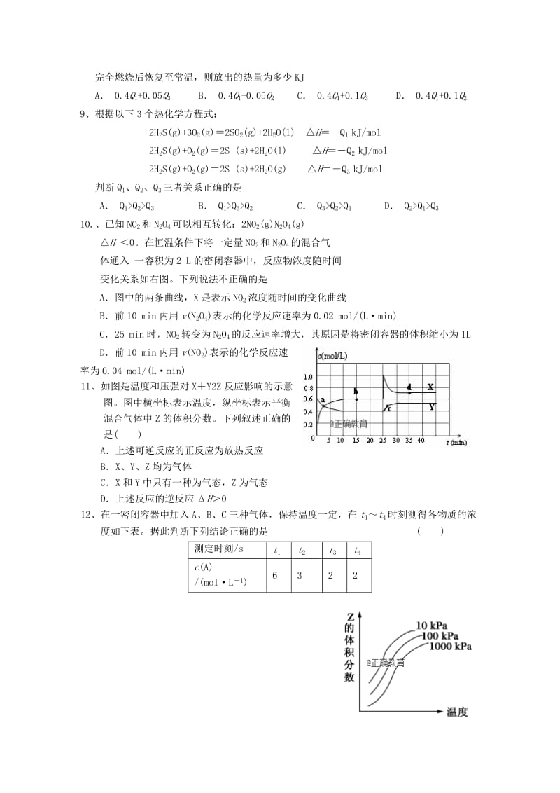 2018-2019学年高二化学上学期期中试题 理(无答案) (II).doc_第2页