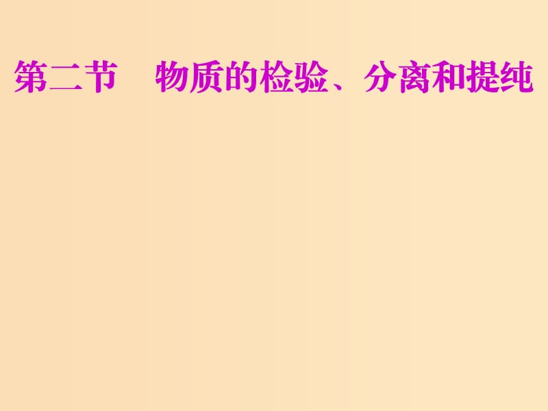 （新課改省份專用）2020版高考化學(xué)一輪復(fù)習(xí) 第十章 第二節(jié) 物質(zhì)的檢驗(yàn)、分離和提純課件.ppt_第1頁