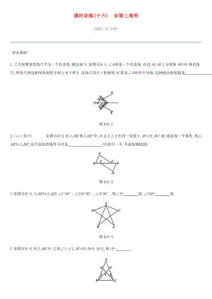 云南省2019年中考數(shù)學(xué)總復(fù)習(xí) 第四單元 圖形的初步認(rèn)識(shí)與三角形 課時(shí)訓(xùn)練（十六）全等三角形練習(xí).doc