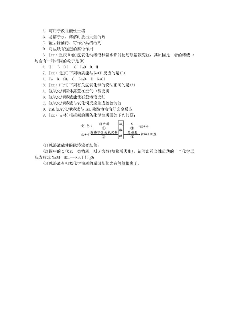 安徽省2019年中考化学总复习 第十单元 酸和碱（第1课时）练习.doc_第2页