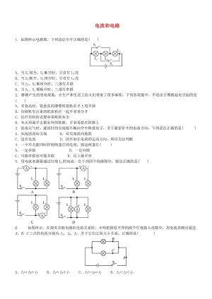 中考物理專題復(fù)習(xí) 電流和電路.doc